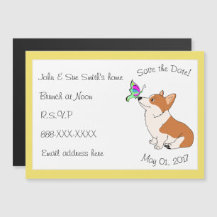 Invitation Magnétique Sauver la date Welsh Corgi