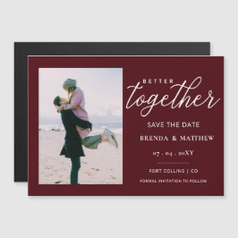 Invitation Magnétique Script Better Together Minimal Simple Photo