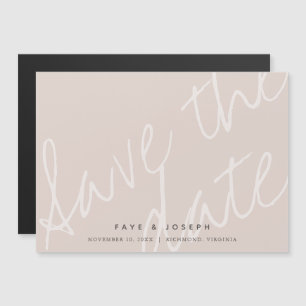 Invitation Magnétique Script minimaliste Pink Beige Script Enregistrer l