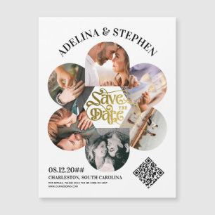 Invitation Magnétique Script Simple Moderne 6 Photo QR CODE Enregistrer 