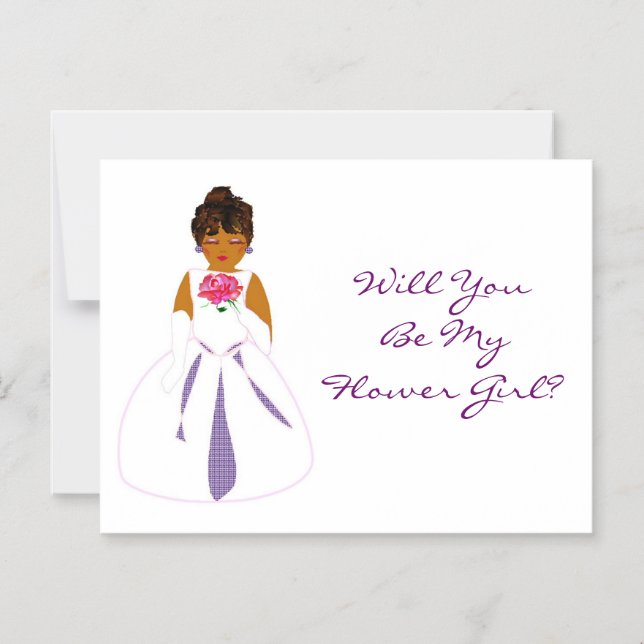 Invitation Magnétique "Serez-Vous Ma Fille De Fleurs" Personnalisable (Recto)