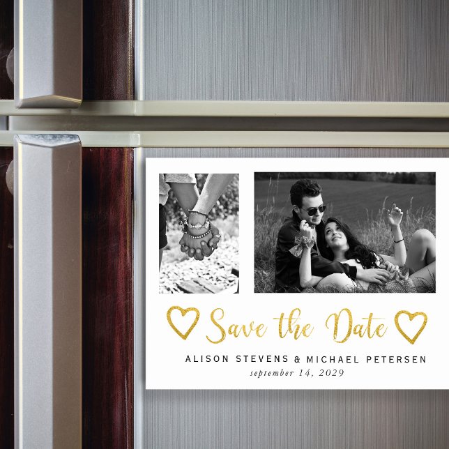 Invitation Magnétique Simple moderne chic script mariage photo date de s (Créateur téléchargé)