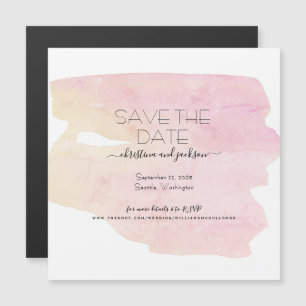 Invitation Magnétique Simple rose et jaune Aquarelle Swash Date de sauve