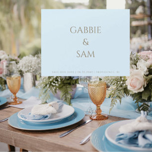 Invitation Magnétique Simplicité Enregistrez notre date de mariage bleu