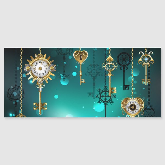 Invitation Magnétique Skeleton Keys on Green Background (Devant)