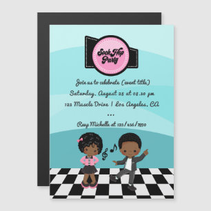 Invitation Magnétique Sock Hop Party