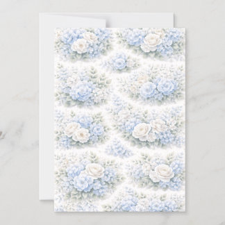 Invitation Magnétique SoftBlue Floral Pattern Elegant Romantic Botanical