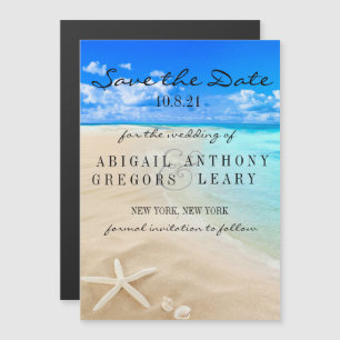 Invitation Magnétique Starfish Destination Beach Enregistrer la date