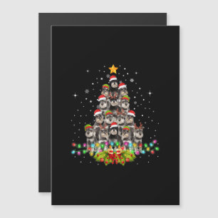 Invitation Magnétique Sweat de Noël en forme d'arbre pour chiens Schnauz