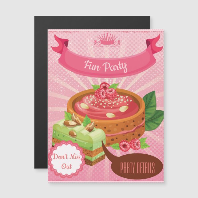 Invitation Magnétique Sweets N'Importe Quel Événement (Devant / Derrière)