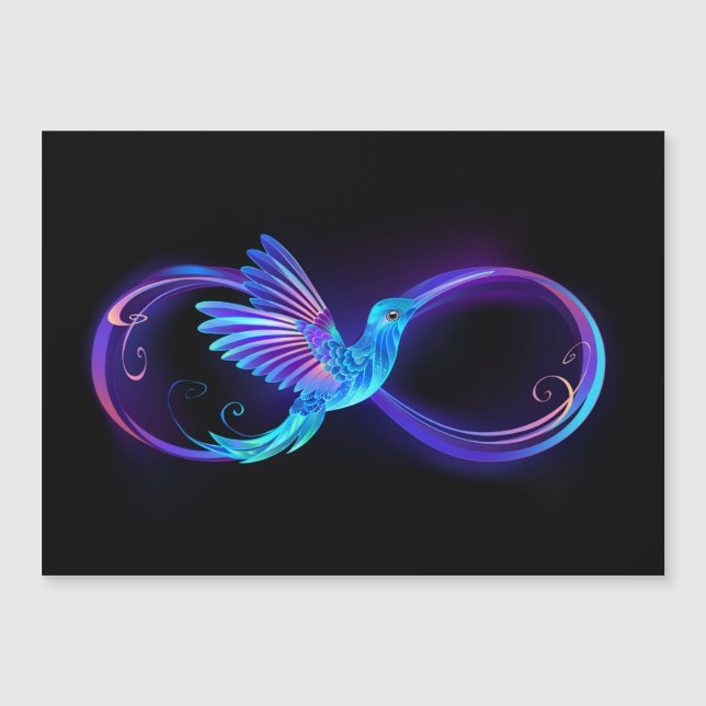 Invitation Magnétique Symbole de Neon Infinity par Glowing Hummingbird (Devant)