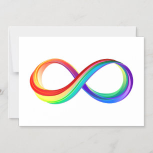 Invitation Magnétique Symbole d'infinité arc-en-ciel stratifié