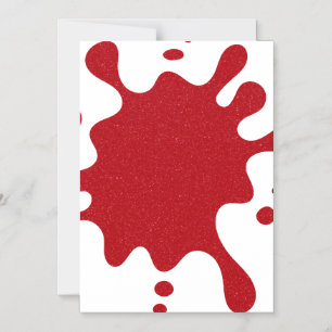 Invitation Magnétique Tomate Rouge Pailleté Splash sur Aimant Blanc (Sur