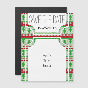 Invitation Magnétique Tricot de Noël sans couture motif 2 + vos idées