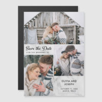 Trois photos sauvez la date | Revêtement de marbre