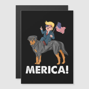 Invitation Magnétique Trump Mérica Rottweiler Chien Héros Américain