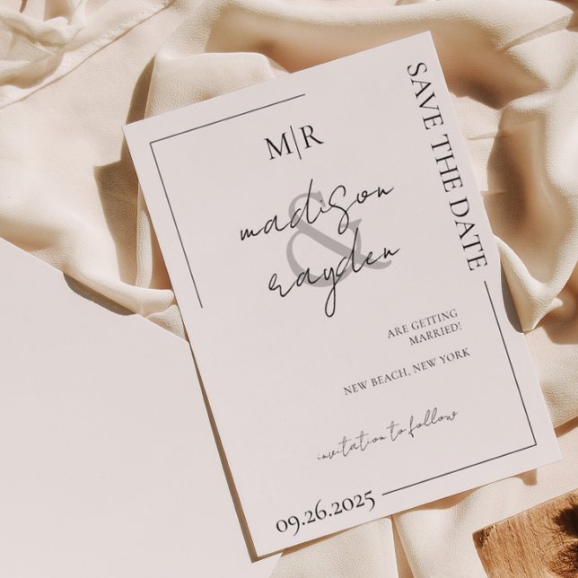 Invitation Magnétique Typographie De Script Monogramme Mariage Enregistr (Créateur téléchargé)