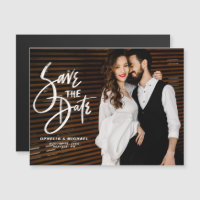 Typographie du script de pinceau blanc Enregistrer