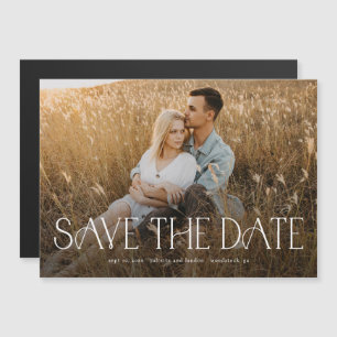 Invitation Magnétique Typographie Élégante Photo Mariage Enregistrer La 