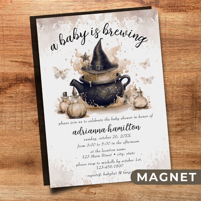 Invitation Magnétique Un bébé brasse un Baby shower d'Halloween neutre (Créateur téléchargé)