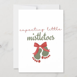 Invitation Magnétique Un petit Noël sous le gui Annonce de grossesse