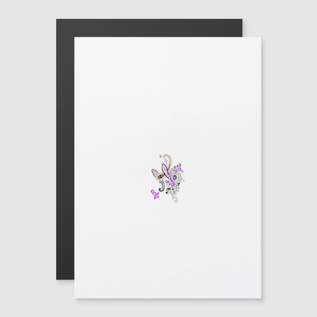 Invitation Magnétique Vecteur de tatouage fée papillon - Art Floral Vint (Devant / Derrière)