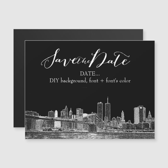 Invitation Magnétique Ville esquissée de PixDezines (Devant / Derrière)