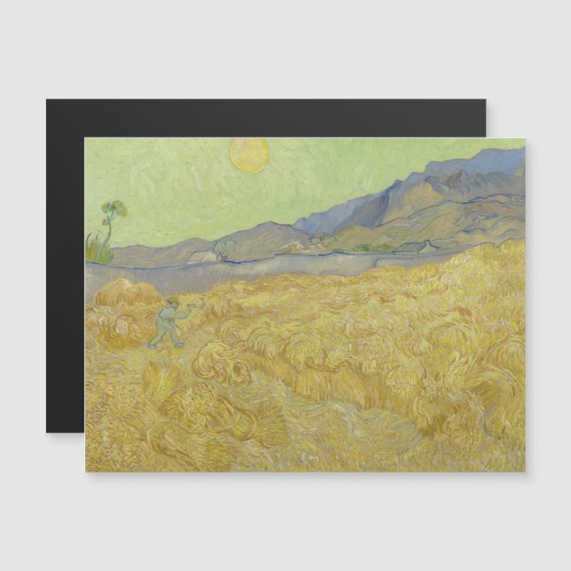 Invitation Magnétique Vincent Van Gogh, Wheatfield Avec Une Faucheuse (Devant / Derrière)