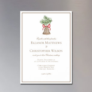 Invitation Magnétique Vintage Noël Bell Minimaliste Mariage de vacances