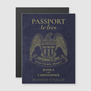 Invitation Magnétique Voyage Passeport Destination Mariage Enregistrer l