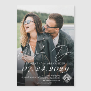 Invitation Magnétique We Do 1 Photo Modern Scribble Script Enregistrer l