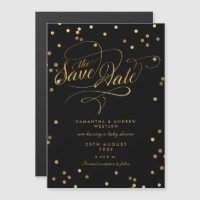 Whimsical Gold Confetti Baby shower Enregistrer La