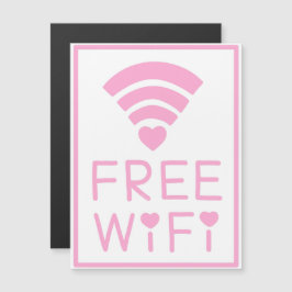 Invitation Magnétique "WIFI GRATUIT" en rose