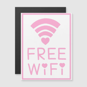 Invitation Magnétique "WIFI GRATUIT" en rose