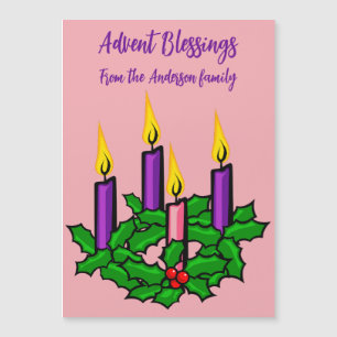 Invitation Magnétique Wreath Holly Advent