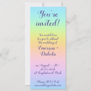 Invitation Magnificent Pastel Rainbow Wedding