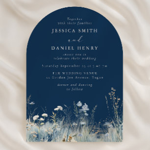 Invitation Magnifique Arche de Mariage dans une Prairie de Fl