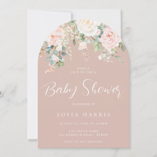 Invitation Magnifique Blush & Ivory Botanical Baby shower