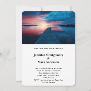 Invitation Magnifique coucher de soleil sur un lac calme pour