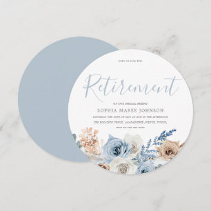 Invitation Magnifique Dusty Blue Boho Célébration de retraite