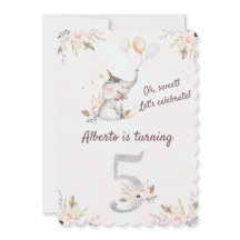 Magnifique éléphant Boho Floral Cinquième annivers