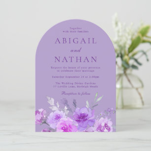 Invitation Magnifique Lavande violette Mariage d'arc fleuri