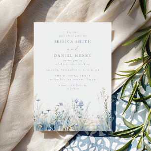 Invitation Magnifique mariage dans une prairie de fleurs sauv