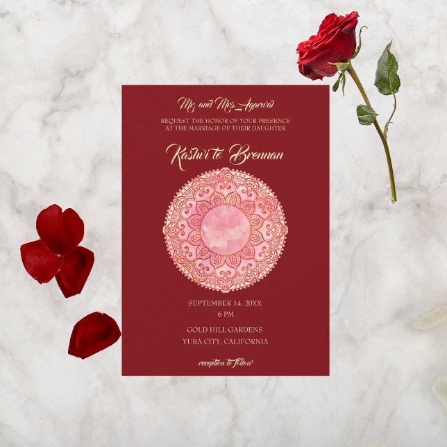 Invitation Magnifique Mariage Mehndi (Créateur téléchargé)