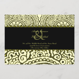 Invitation Magnifique Mariage Mehndi Mandalas (Effet Or)