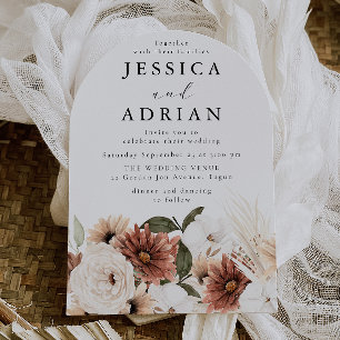 Invitation Magnifique Mariage Moderne Floral Boho Arche