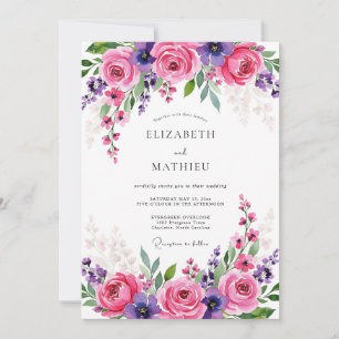 Invitation Magnifique mariage printanier rose
