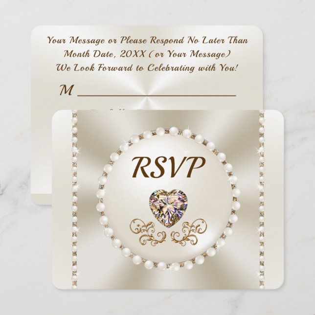 Invitation Magnifique, Mariage RSVP Menu Choice Modèle (Devant / Derrière)