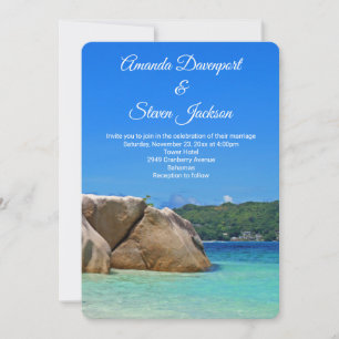 Invitation Magnifique mariage sur la côte rocheuse de la mer 