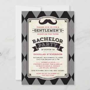 Invitation Magnifique soirée d'enterrement de vie de garçon à